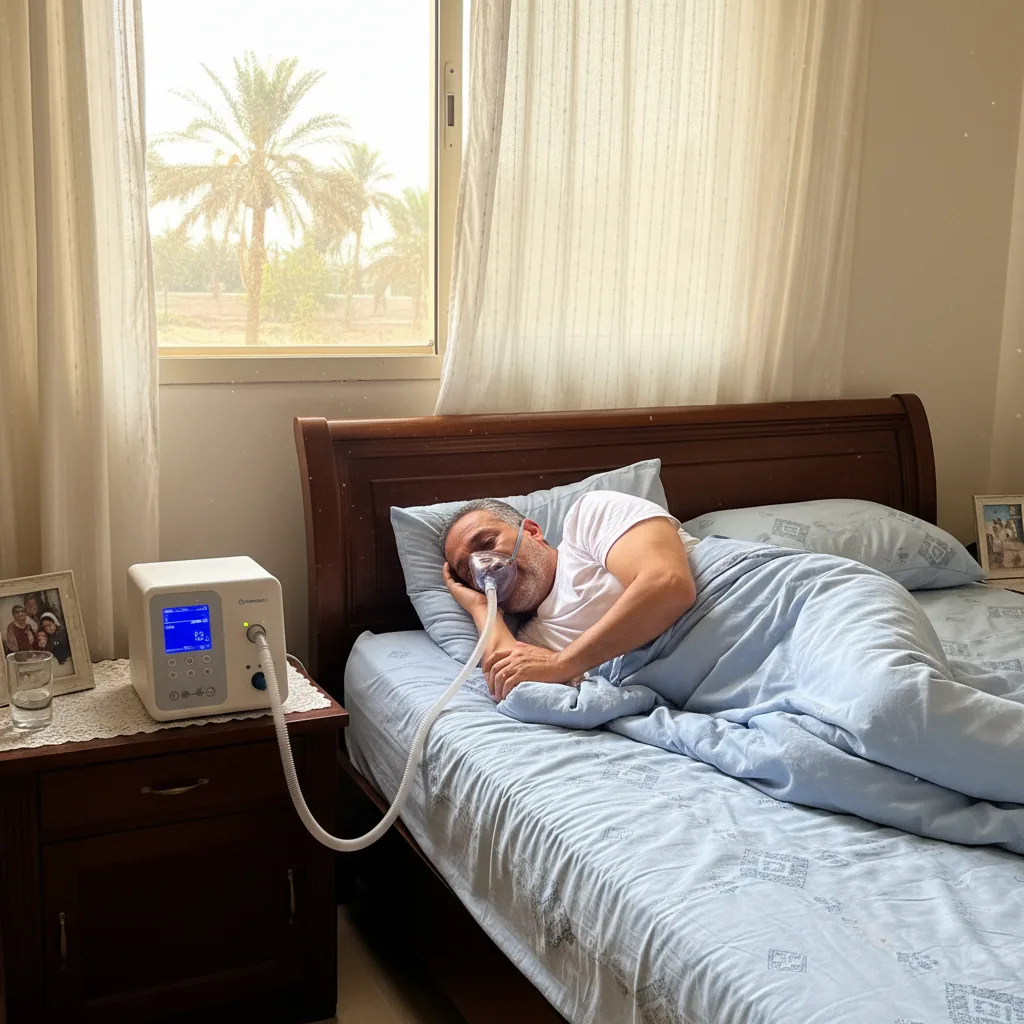 تقرير دراسة النوم يساعد في تقييم التنفس أثناء النوم قبل اختيار CPAP أو BiPAP.