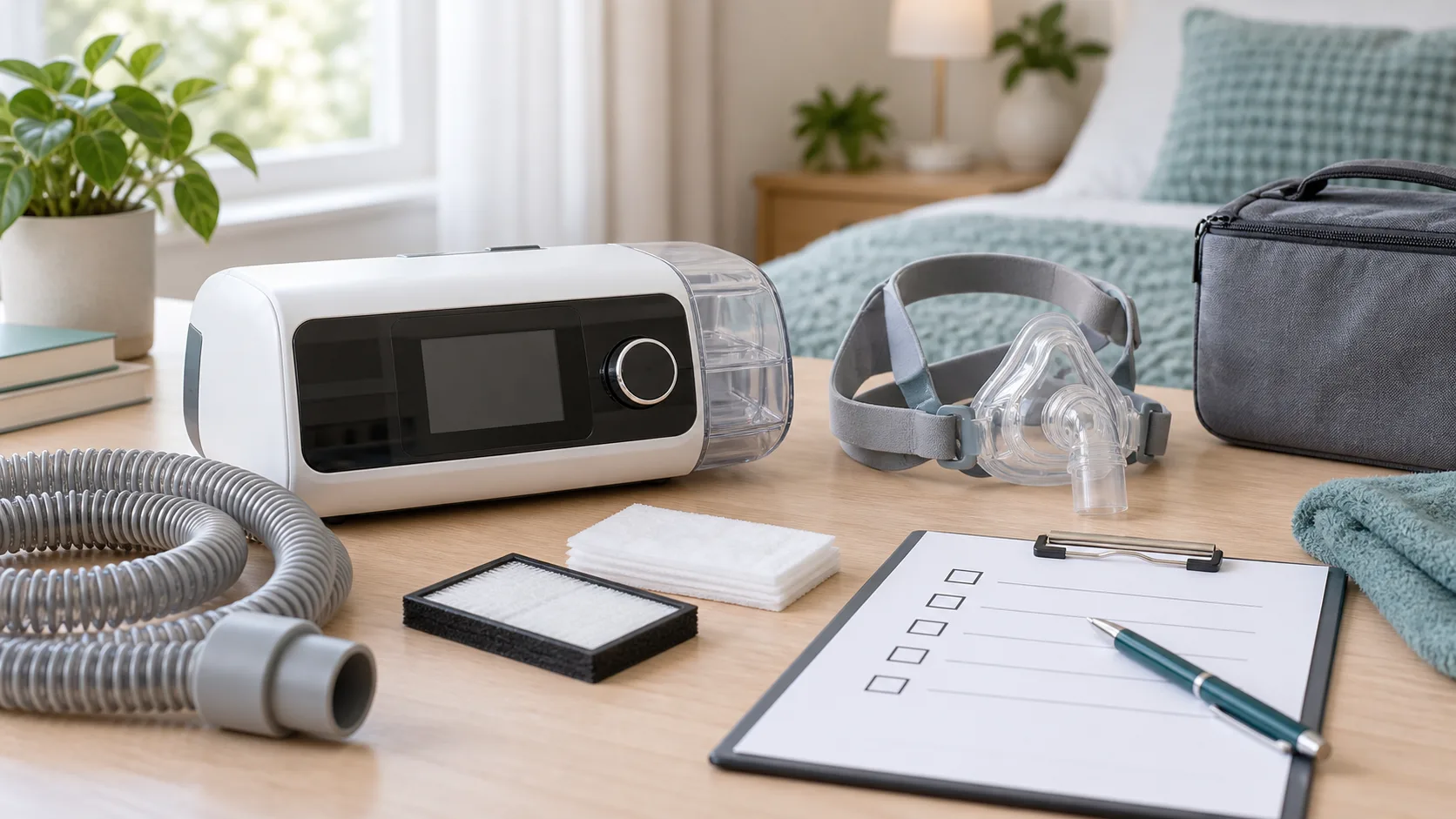 جهاز CPAP مستعمل مع خرطوم وفلتر وقائمة فحص قبل الشراء