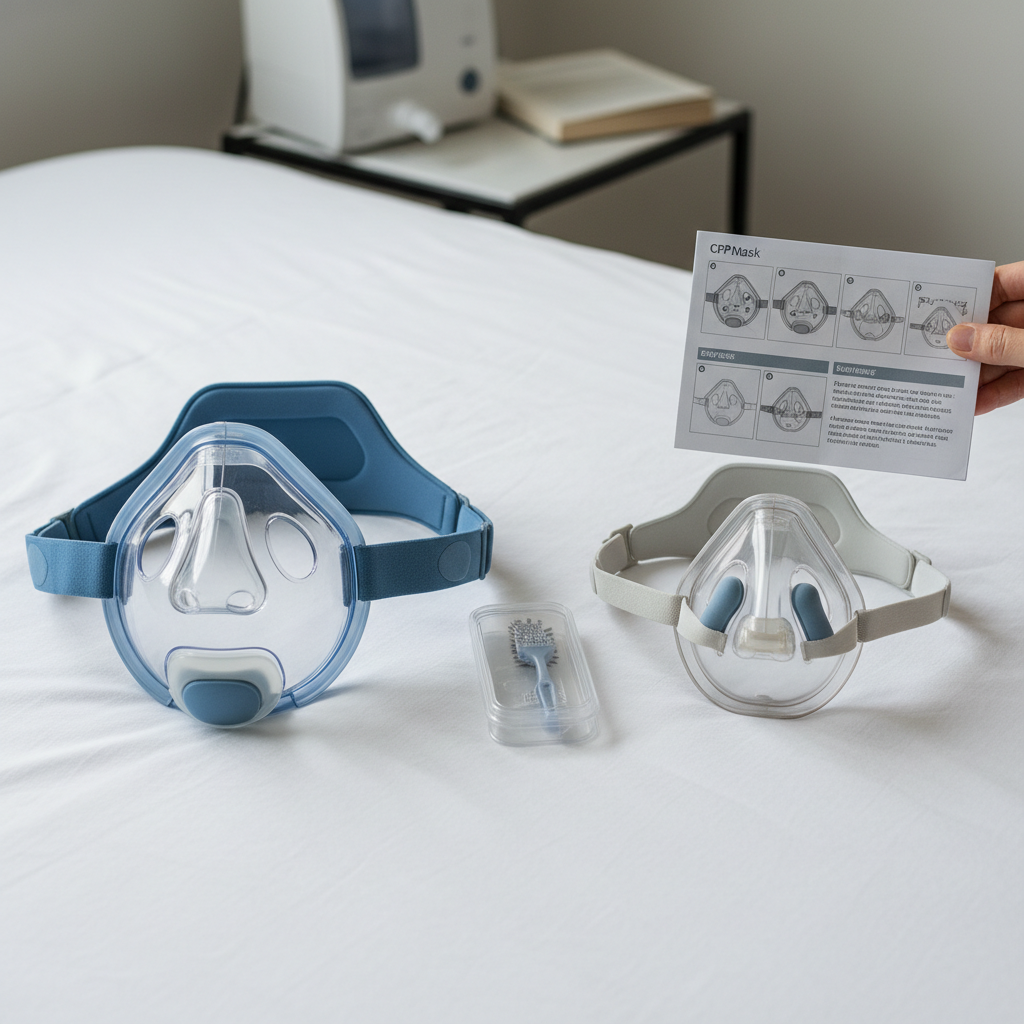 صورة توضيحية عملية مرتبطة بموضوع الفرق بين Full Face Mask و Nasal Mask: دليلك لاختيار القناع المثالي لجهاز CPAP/BiPAP في البيت
